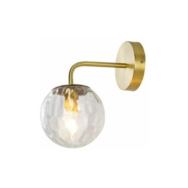 Mid-Century Guld Vägglampa, Hammrat Glas Badrumsbelysning, Vintage Glas Vägglampa, Ger Industriell Charm till Badrum, Sovrum, Hallar,