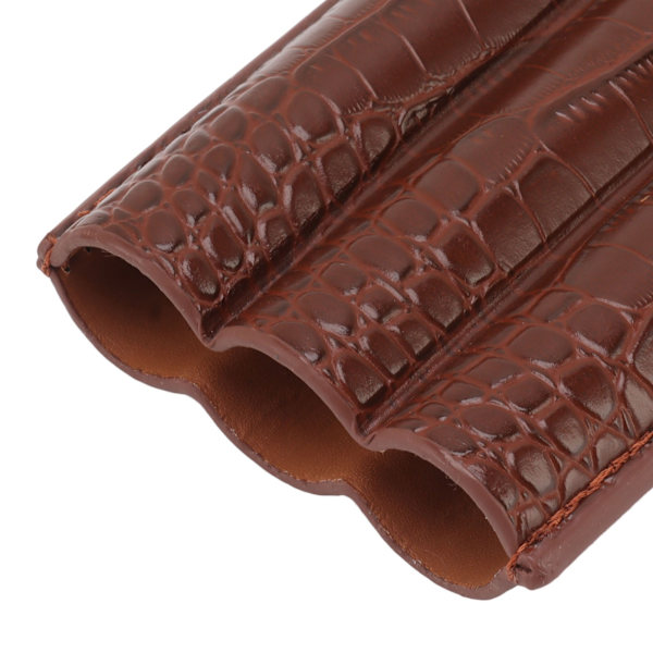 Cigarhållare i konstläder, bärbar, hållbar, elegant, 3-fingers cigarrlåda för resor, utomhus, affärer 78