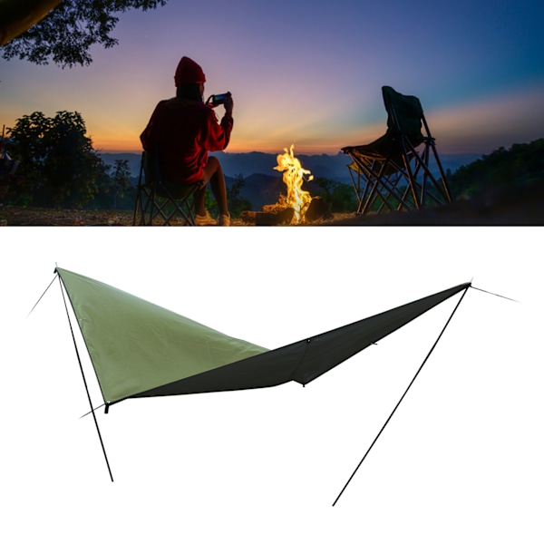 Rektangulär solskyddssegel bärbar regnsäker blekfri 9,8x9,8ft utomhusskugga baldakin för camping grön