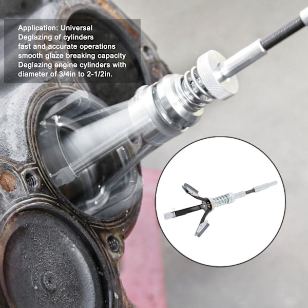 Mätmotorcylinderhonare Avglazningsverktyg 3-käke 3/4 tum till 2‑1/2 tum Justerbar Universal med 220-korniga stenar