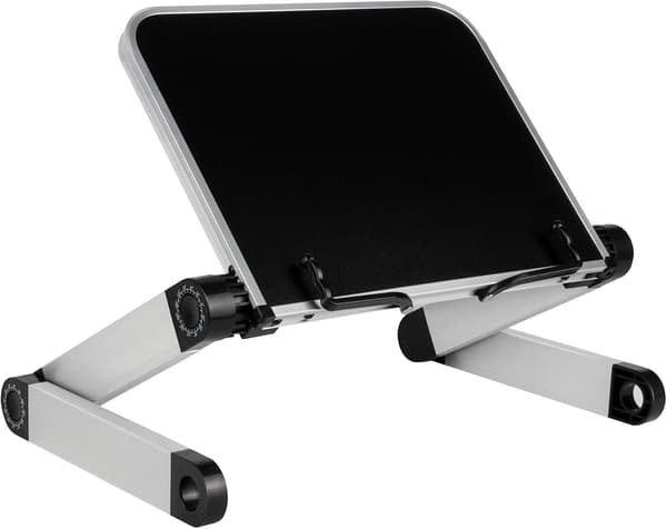 Justerbart bokstöd med hopfällbar design, stöder tunga böcker och bärbara datorer, ergonomisk design för bekväma lässessioner, multifunktionell användning för
