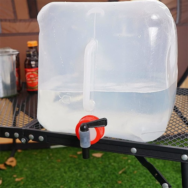 Hopfällbar Vattenflaska, 3 st 15l Dricksvatten Dunk, Flaska med Fällbar Kran, Hopfällbar Vattenbehållare Väska, Transparent Hopfällbart Vatten