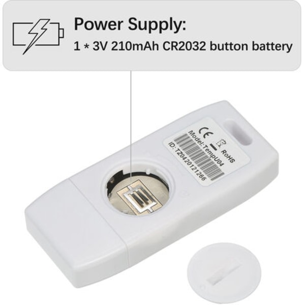 Termometer Datalogger Multianvändbar USB Temperatur Logger Återanvändbar Temperatur Logger med 32 000 Registreringskapacitet, Grön RUIOIU