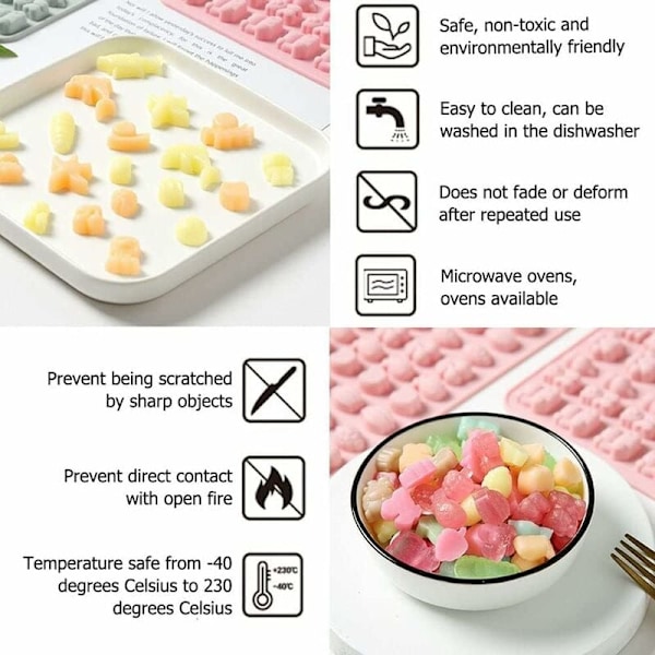 Kreativa isbitsformar, idealiska för isskapelser som ger glädje i vardagen, godistillverkningsmaterial, non-stick silikonformar för gelégodis, designade
