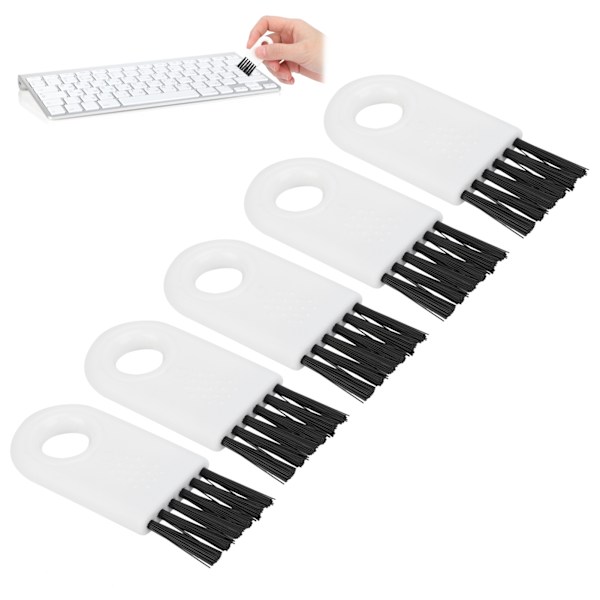 Multifunktionell Borste, Högkvalitativt Material, 5 st Stark och Mjuk Nylonhårborste för Rakrengöring, Ergonomisk Design för Hushålls- och Resebruk