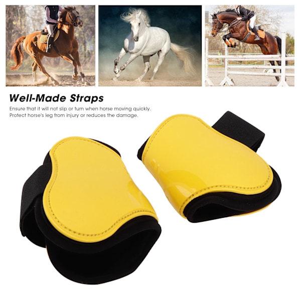 Häst Tendon Boots 4 ST Skyddande Bekväma och Justerbara Boots för Häst Hoppning Gul Set med 2 Bakben Boots (XL)