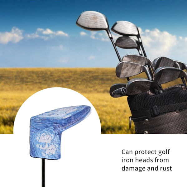 Space Star Vattentät Golf Putter Huvudskydd L-formad Putter Cap Cover Golfklubbskydd