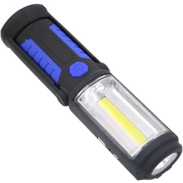 COB LED arbetslampa Magnetisk arbetslampa för bil, garage, mekaniker, hemladdningsbar utomhusficklampa Blått batteri med USB-stil 1 LED-vägglampa