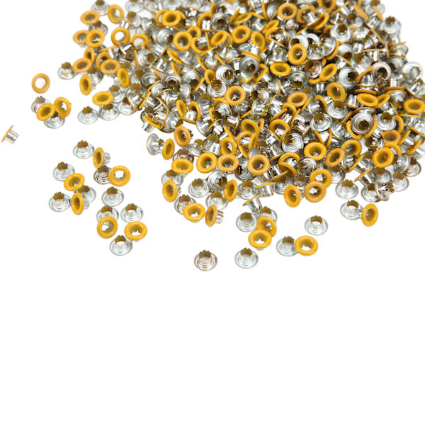 500 st Öglett Grommet Rund Kant Färg Fint Utövande Bra Seghet Metall Öglor för Skor KläderGul