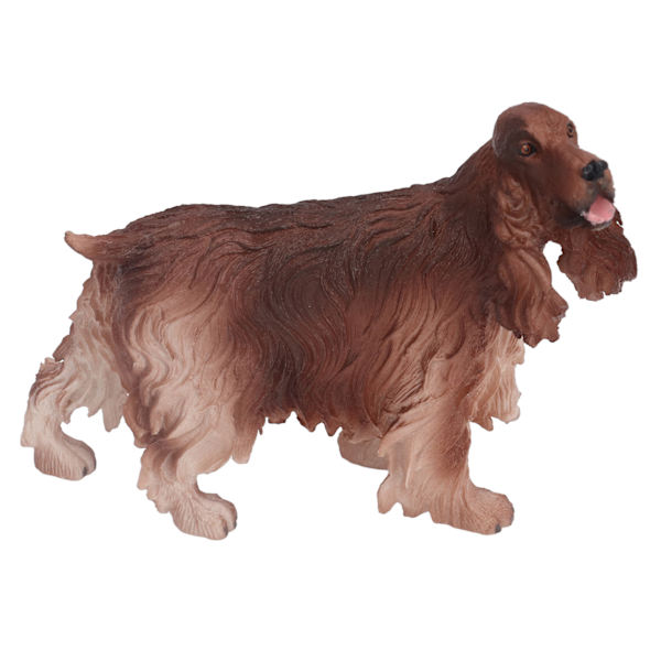 Cocker Spaniel Figurine Simulering Realistisk Brun Hund Djur Dekoration Figurine för Barn