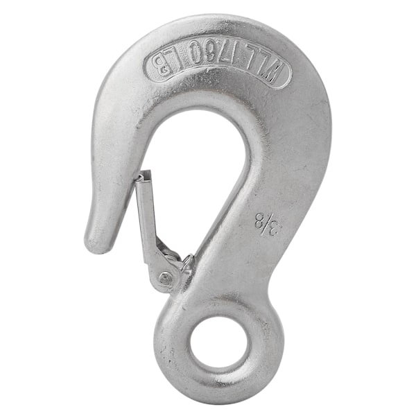 Hållbar rostfri stål Clevis Slip Hook med säkerhetslås Roddbåt Kajak Tillbehör 3/8\"