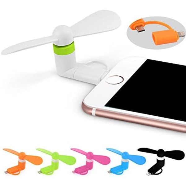Mini-telefonfläkt, Simuer 3 i 1 bärbar USB Type-C iPhone-fläktar för iPhone, Android, Samsung-telefon, surfplattor