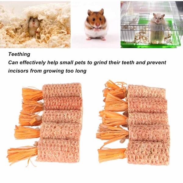 10 st Hamster Majskolv Leksak Morotsformad Tandslipning Kanin Majskolv Tuggleksak för Hamster Marsvin Kanin Papegoja Orange, Liten