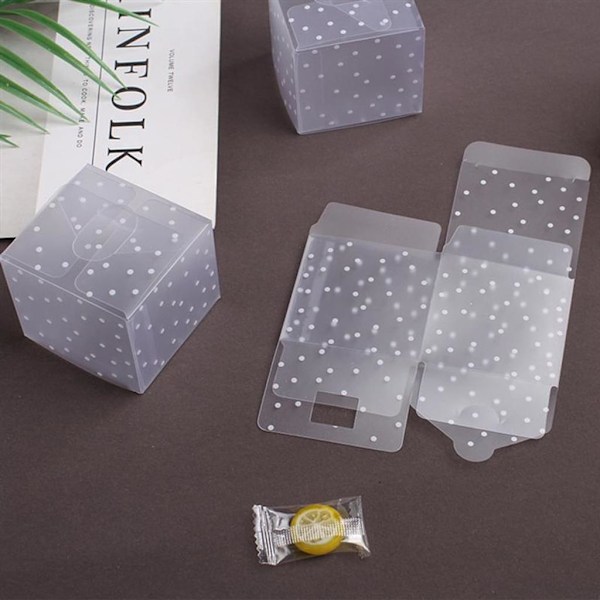 Chica Klara Favoritkublådor För Bröllop och Baby Shower, Vit Polka Dot-design Ger en Festlig Touch Till Ditt Evenemang, Robust PET-plast Med Säkert Material