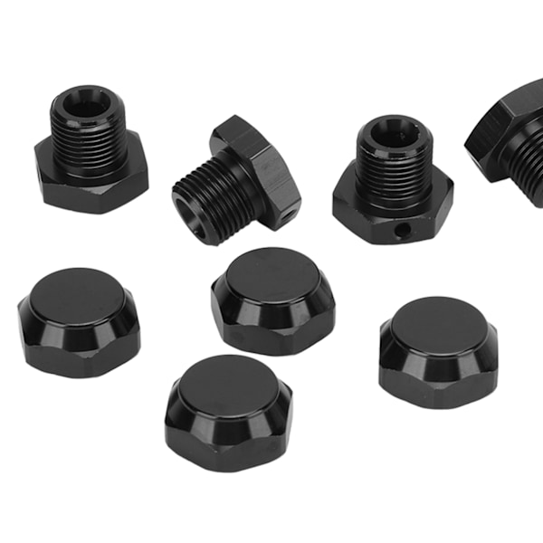 4 st RC-hjulnavsadapterkit i professionell aluminiumlegering, navadapter för ARRMA 1/8 RC-bil, svart