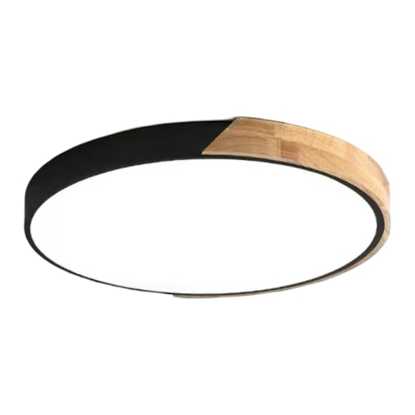 Modern LED Taklampa, Minimalistisk Trä Flush Mount Taklampa, Cirkelbelysning Lampa med Akryl Lampskärm för Sovrum Matrum