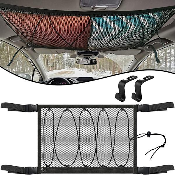 Bagage nät bil för förvaring, pappersnäsduk låda bil nät bil tak bagage nät lock bagage nät bil tak tak universell nätväska för bilar fyra tak