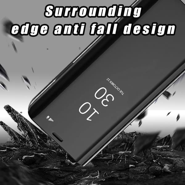 Til iPhone 15 Plus - Telefoncover - Sort Stående Spejlholder
