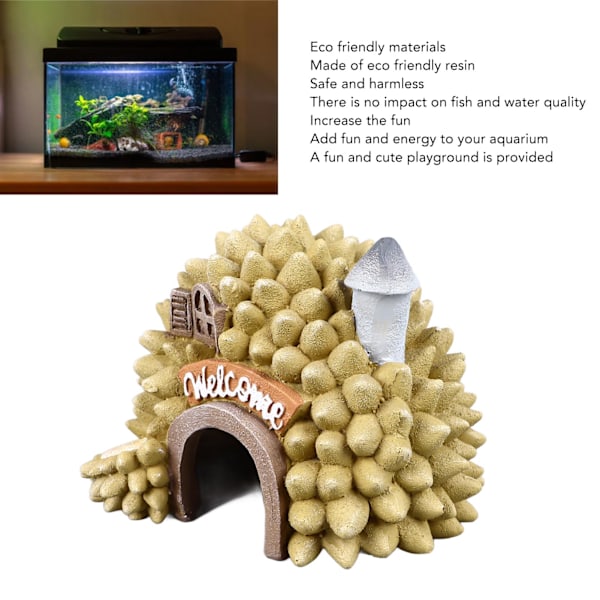 Akvarium Resin Dekoration Rolig Simulering Innovativ Landskapsarkitektur Akvarium Gömställe Hus för Akvarium Durian