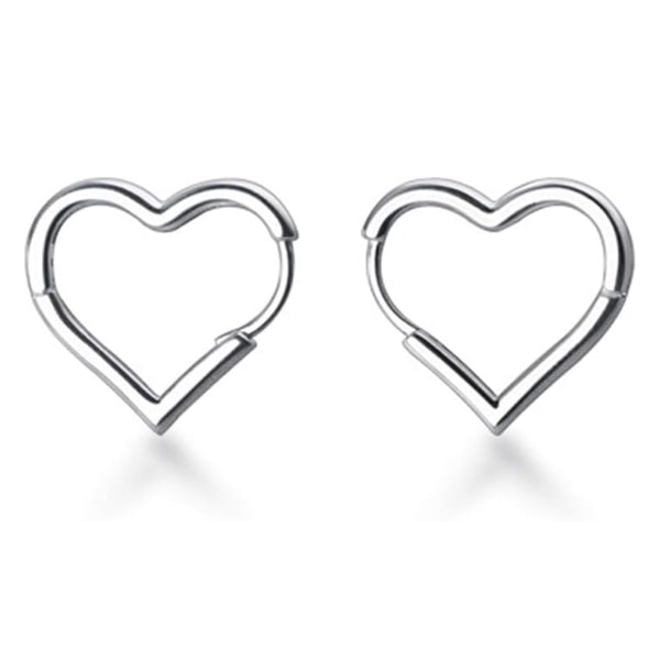 Hjärtformade örhängen i 925 sterling silver, hjärtformade örhängen för damer och flickor, kramande silverörhängen