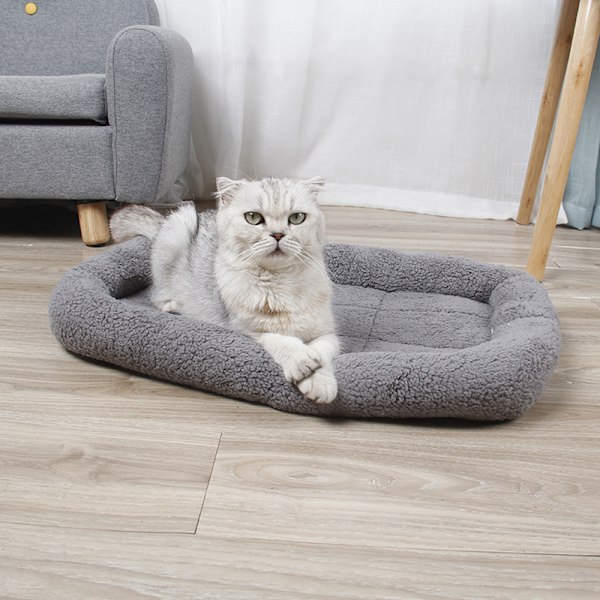 Kattbädd för smådjur, halkfri botten, plysch kattkudde med maskintvättbar funktion, hopfällbar, lätt och varmare för din lurviga vän