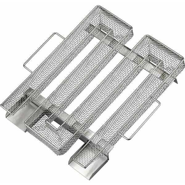 Rostfri kallrökgenerator, M-formad kallrökgenerator för grill (22,5 x 17,5 x 4,5 cm) för rökning av kött, BR-Life