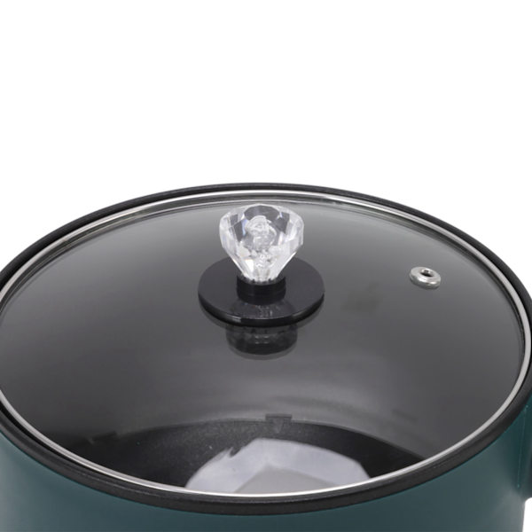 Elektrisk gryta Grön 1,8L Stor kapacitet Non Stick Multifunktionell Mini Elektrisk Hot Pot för sovsal US 110V