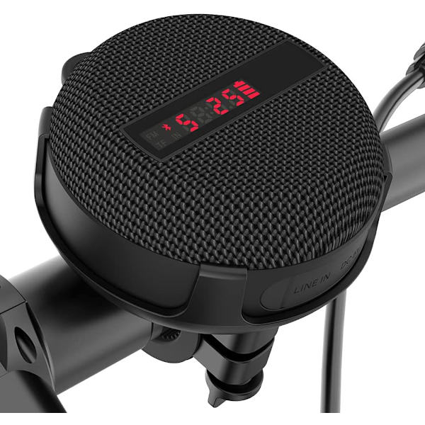 Bluetooth-högtalare för cykel, Inwa bärbar cykelhögtalare, batteridisplay och inbyggd mikrofon, vattentät och dammtät för cykling, dusch, strand och vandring