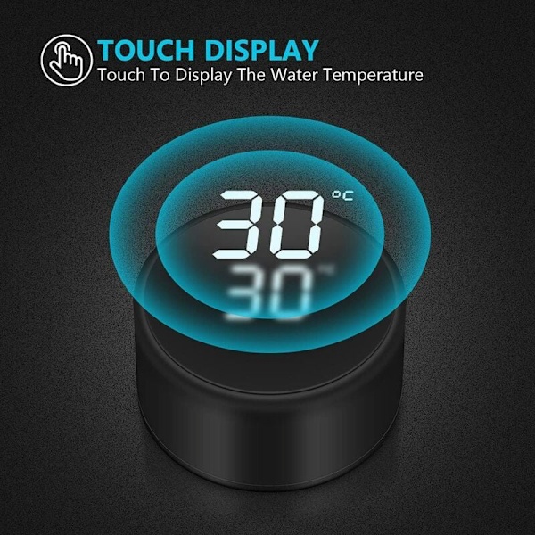 Innovativ Temperaturdisplay Flaska, Vakuumisolerad Smart Vattenflaska i Rostfritt Stål, Portabel Resemugg med Lättrengjord Dubbelväggig Design