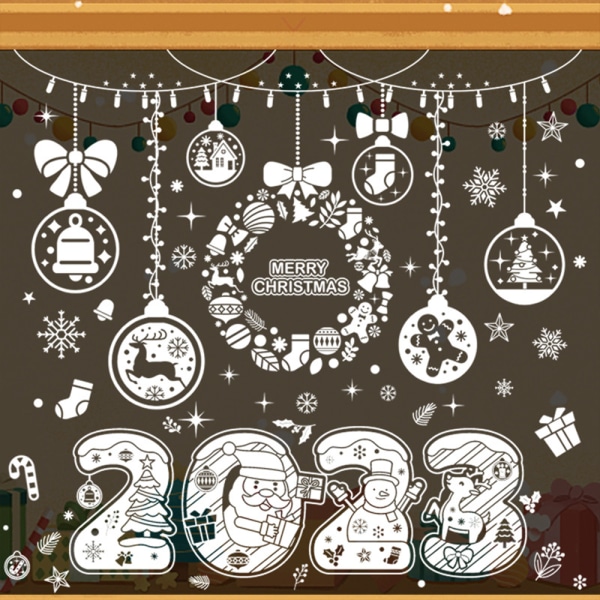 Snöflingor till jul Fönster 4-pack med klistermärken jul