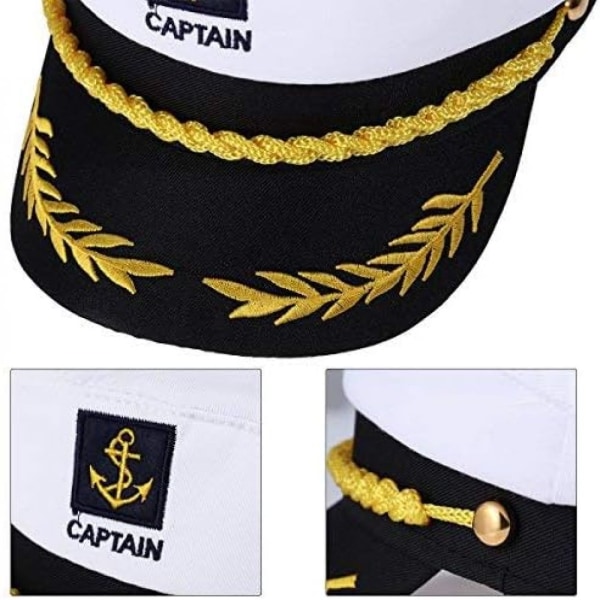 Kaptenmössa för vuxna, yacht, båt, skepp, sjöman, vit