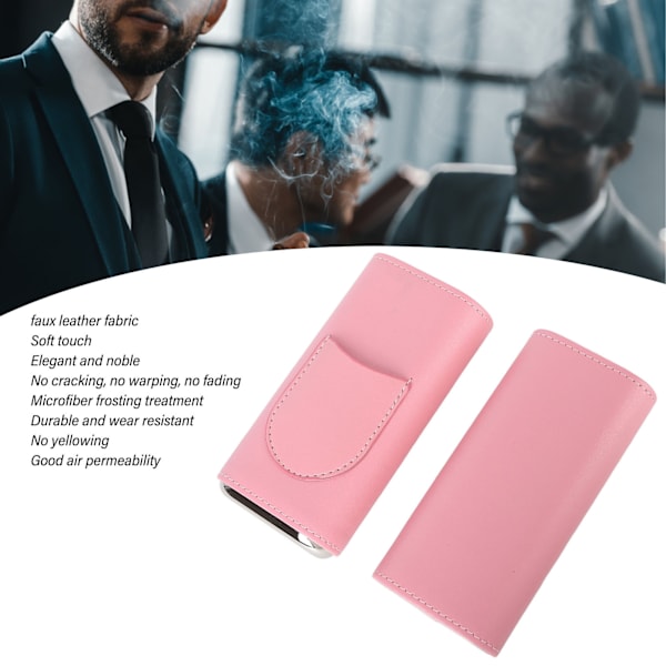 3 Fingers Cigarrfodral Mode Elegant Konstläder Lätt Bärbar Cigarr Humidorlåda för Resor Daglig Rosa