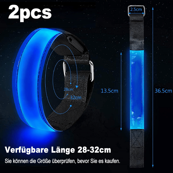 LED Armbånd Oppladbart, 2 STK Lysende Armbånd USB
