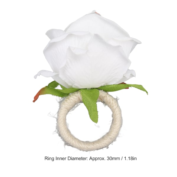 4PCS Ros Servettring Simulerad Plast Återanvändbar Vin Design Servetthållare Ring för Restaurang Vit