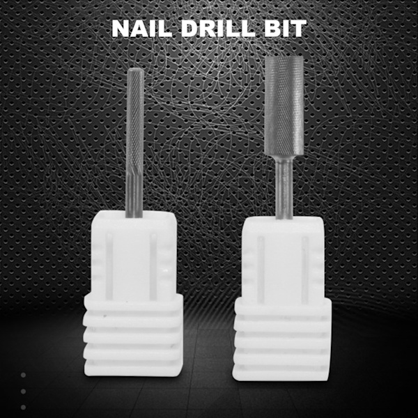 2 st Tungstenstål Nagelfil Bits Manikyr Pedikyr Verktyg för Elektrisk Nagelfil