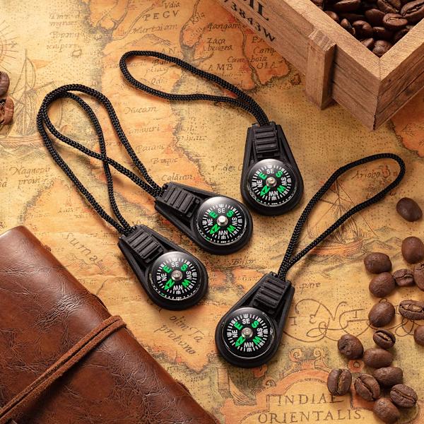 Mini överlevnadskompass 10-pack - Utomhus camping vandring fickkompass vätskefylld minikompass för armband halsband nyckelring