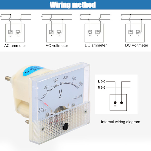 85L1 AC0‑500V Pekarespel AC Voltmeter Huvud Elektrisk Spänningsmätare Enhet Verktyg