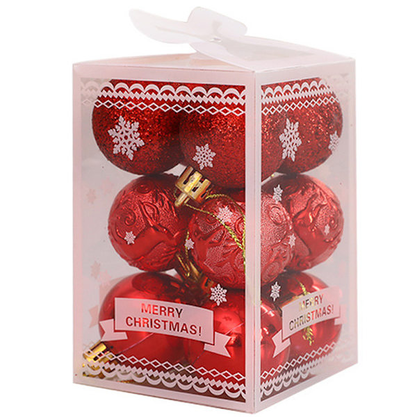 Julekulepynt - Dekorerte julekuler red