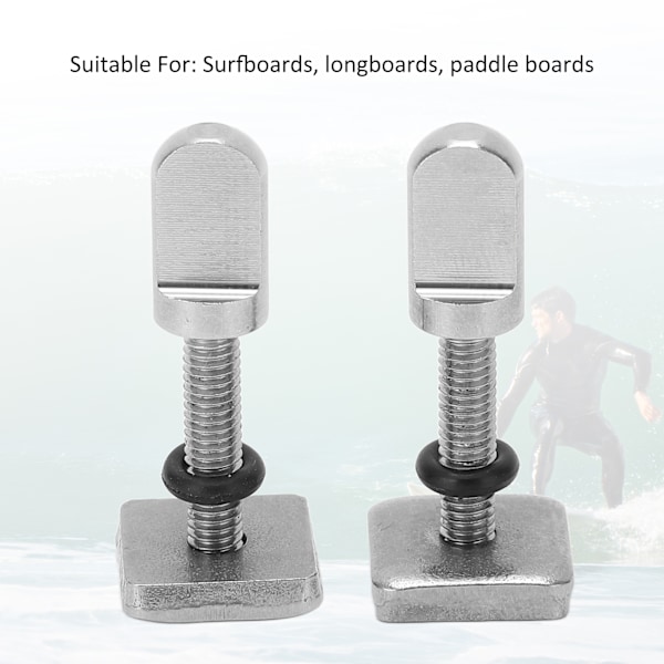2 st rostfria fensskruvplattor för handåtstramning för surfbräda Longboard M4