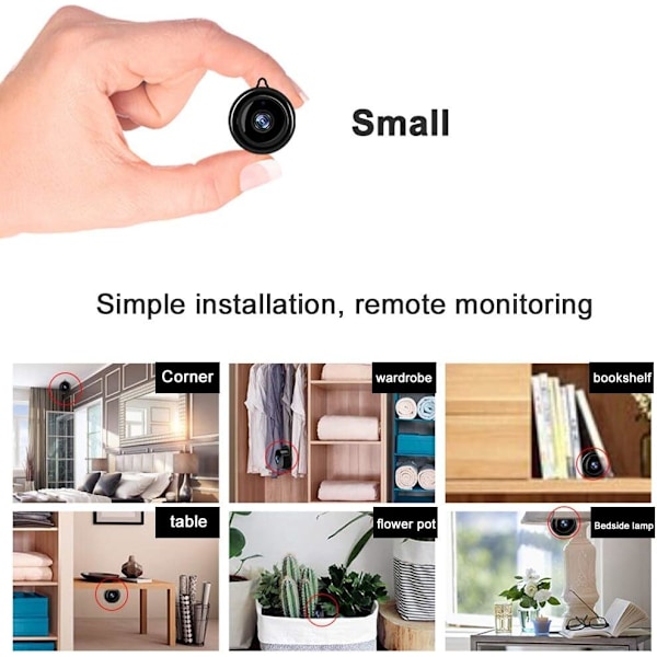 1080P Smart Säkerhetskamera, Stöd för flera enheter, HD-mörkerseende med rörelsedetektering för fjärrövervakning och enkel installation (Wi-Fi