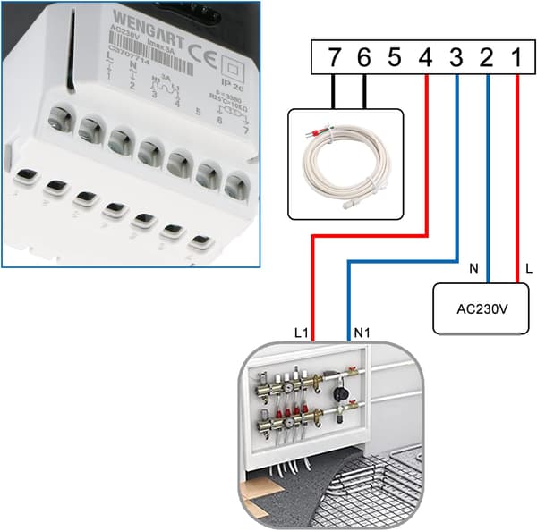 Digital LCD Programmerbar Gulvvarmetermostat, Gulvvarme Romkontroller Med Fleksible Arbeidsmoduser