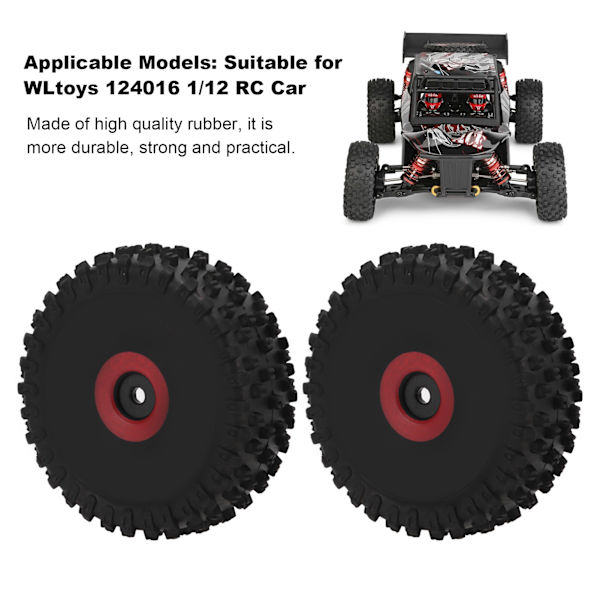 2 st RC främre gummidäck hjulbyte för WLtoys 124016 1/12 RC bil uppgraderingsdelar