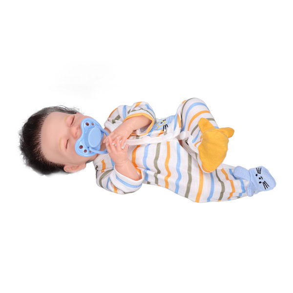Livsliknande babydocka 12 tum mjuk silikon nyfödd babydocka med kläder matningsflaska barnleksak flickdocka