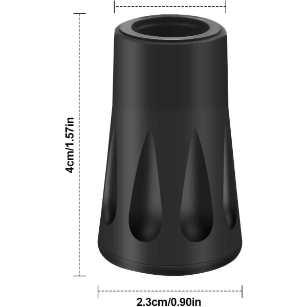 16 st/8 par gummipadsersättning för nordiska gångstavar, asfaltgummipads för vandringsstavar