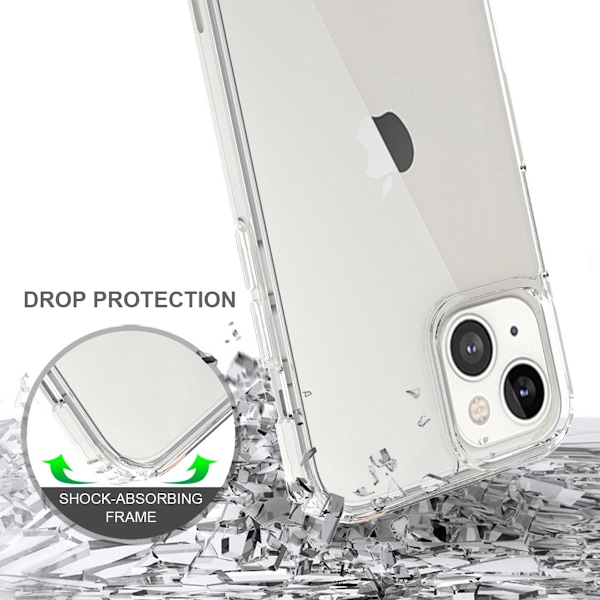 Slimmat iPhone-skal, Ultra Transparent TPU-material, Militärklassat skydd, Kristallklart stötsäkert skydd, Upphöjt kameraskydd för iPhone