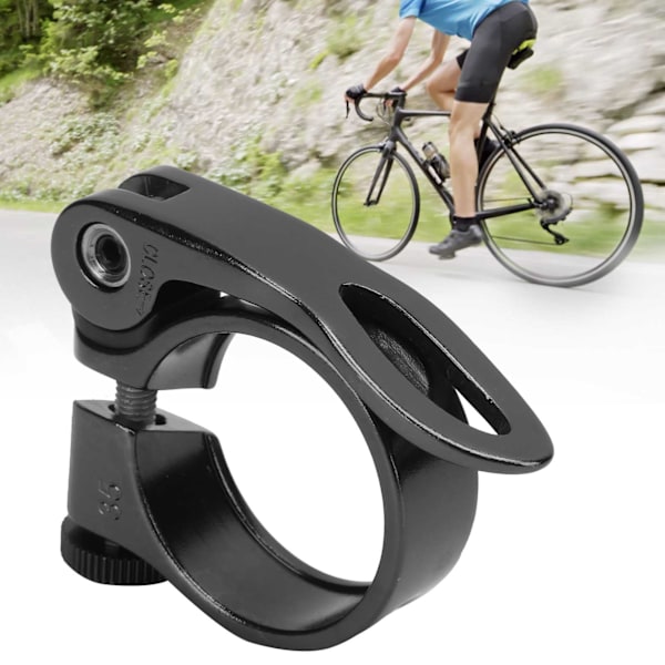 34,9 mm Hållbar Cykel Snabbkoppling Sadelstolpe Klämma Aluminiumlegering Sadelrör Klämma Svart