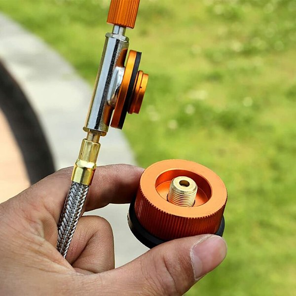 2-pack camping gaspatronadaptrar, utomhusspis gasanslutning, campingspisadapter, för butanpatron skruvgaspatron för vandring