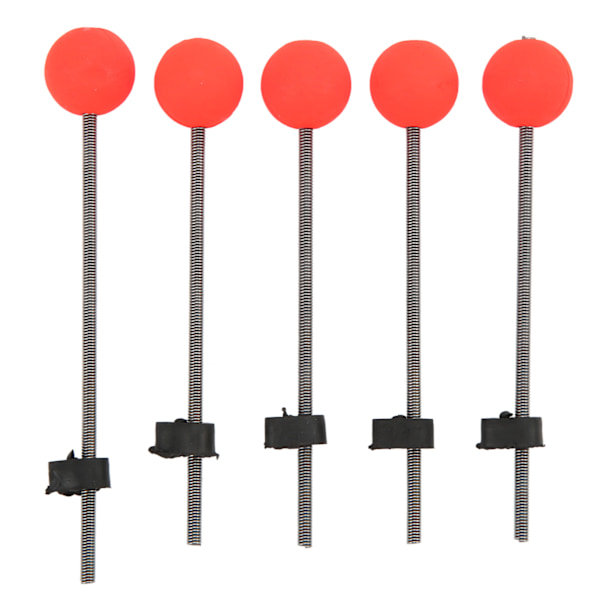 5PCS Mini Vinter Isfiske Spö Topp Spets Bärbar Utomhus Fiske Spö Röd Boll Fjäder SpetsarL