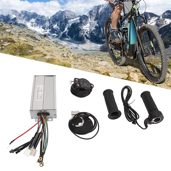 Intelligent Elektrisk Cykel Kontroller Kit, 36V/48V 1500W Sinusvåg Kontroller, LED900S Digital Displaypanel med Bakgrundsbelysning, Vattentät Design för