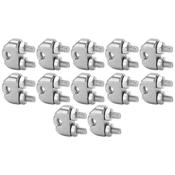 Wire Rope Clamp, Rostsäker Kabelklämma för Temporära Räcken, Hållbart 304 Rostfritt Stål, Halkskyddande Spår, Perfekt för Att Fästa Kablar